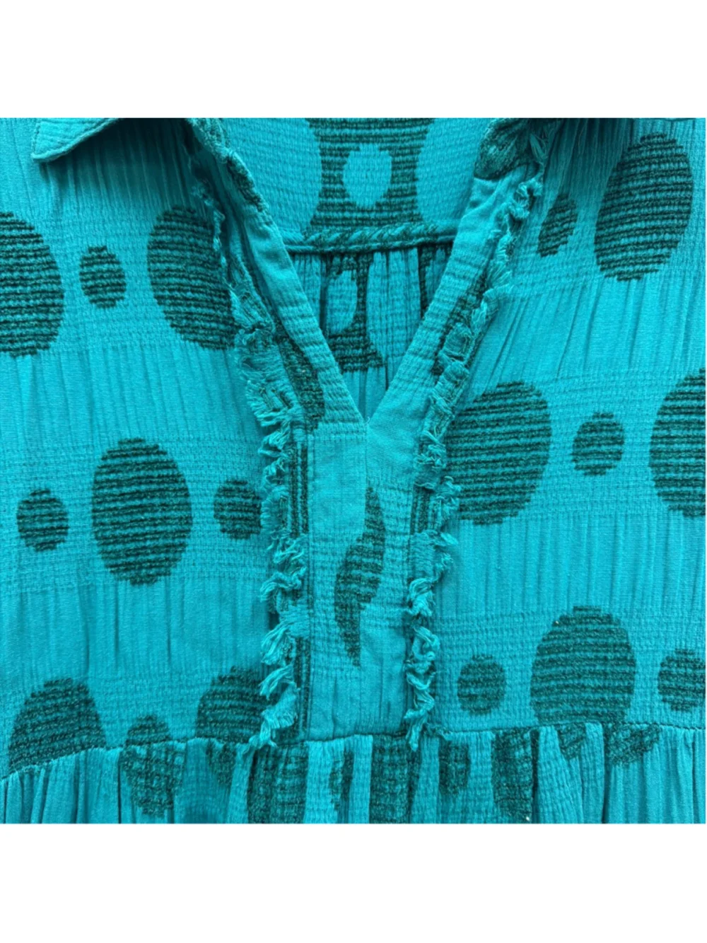 Umgee USA Green Teal Polka Dot Midi Dress Sz Small!